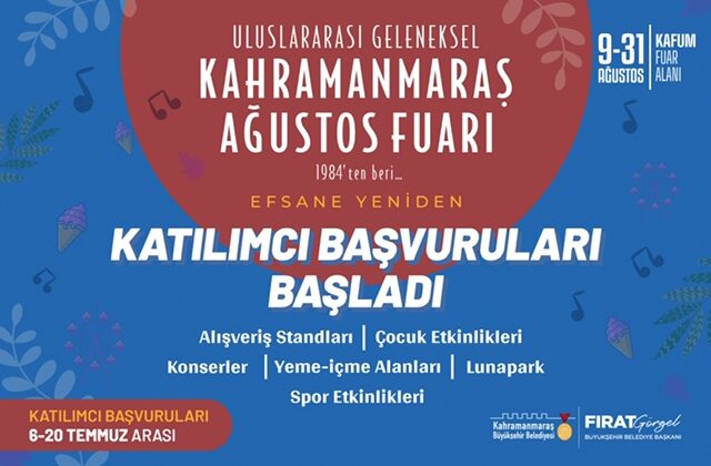 Geleneksel Kahramanmaraş Ağustos Fuarı’na Katılımcı Başvuruları Başladı!