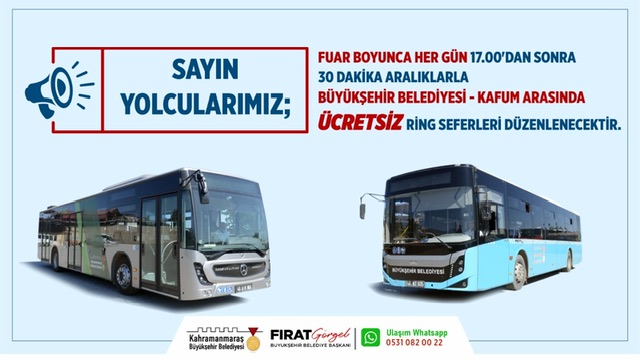 Büyükşehir’den Fuara Ücretsiz Ring Seferi!