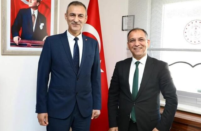 Kahramanmaraş’ın Yeni Milli Eğitim Müdürü Erhan Baydur’dan Dulkadiroğlu İlçe Milli Eğitim Müdürü Hüseyin Mart’a Ziyaret