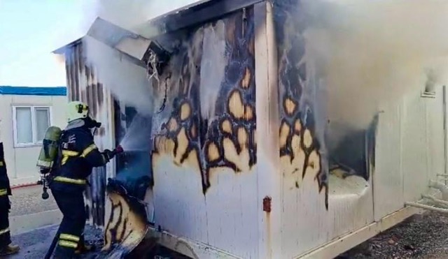 Kahramanmaraş’ta Geçici Barınma Merkezinde Yangın