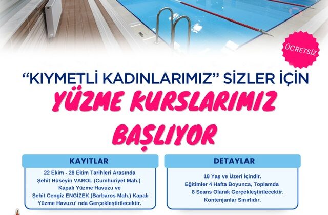 Onikişubat Belediyesi’nden kadınlara yönelik ücretsiz yüzme kursu