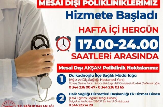 İlimizde Akşam Poliklinikleri Hizmete Başladı