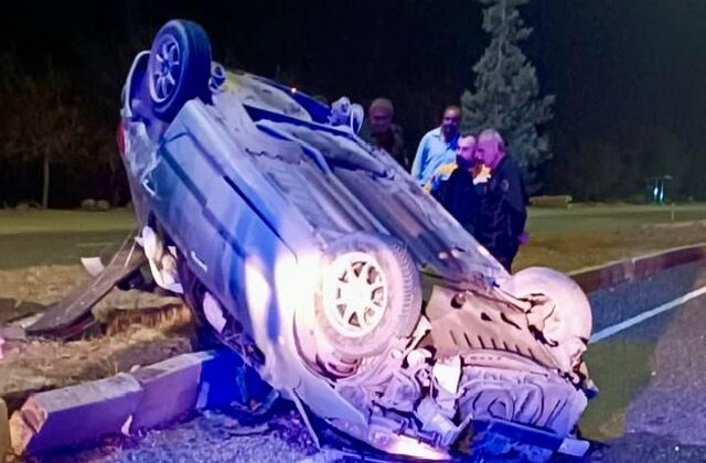 Türkoğlu’nda otomobil takla attı: 1 yaralı