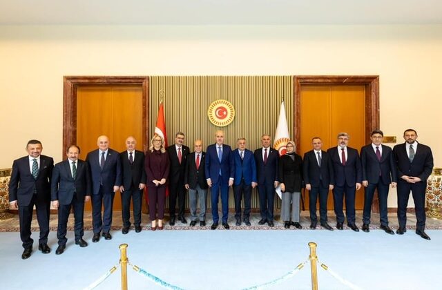TBMM BAŞKANI NUMAN KURTULMUŞ, TÜRK PARLAMENTERLER BİRLİĞİ HEYETİNİ KABUL ETTİ