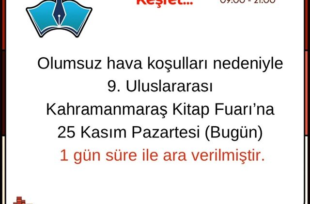 Kitap Fuarı’na 1 Gün Ara Verildi