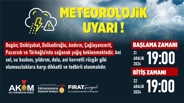 Sağanak Yağışa Karşı Vatandaşlar Uyarıldı!