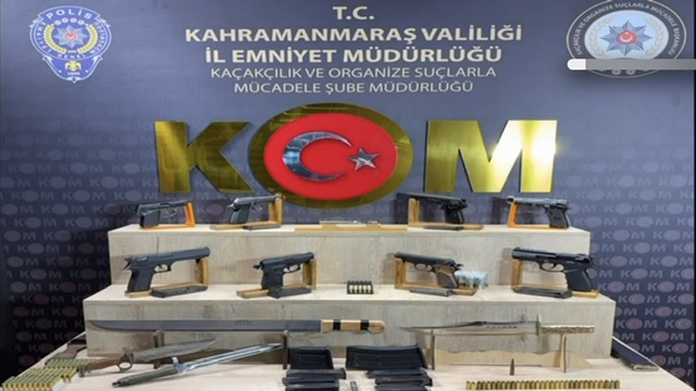 Kahramanmaraş Merkezli Eş Zamanlı Operasyonda Silah ve Mühimmat Ele Geçirildi