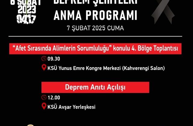 Deprem Şehitleri Anma Programı 7 Şubat’ta Gerçekleştirilecek Programlarla Noktalanacak