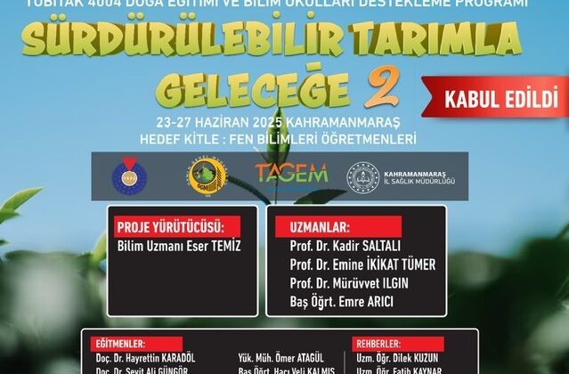 Kahramanmaraş Milli Eğitim Müdürlüğü’nün “Sürdürülebilir Tarımla Geleceğe-2” Projesi TÜBİTAK Desteği Aldı
