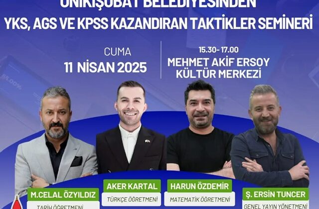 Onikişubat Belediyesi’nden Sınavlara Hazırlanan Öğrencilere Destek: “Kazandıran Taktikler” Semineri