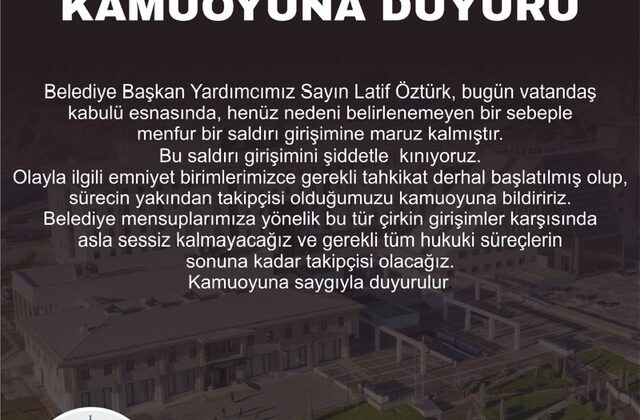 Dulkadiroğlu Belediyesi’nden Saldırı Girişimiyle İlgili Açıklama