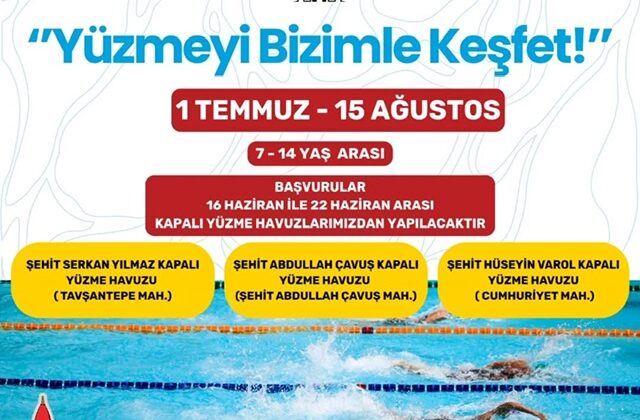 Onikişubat Belediyesi’nden Çocuklara Yaz Hediyesi: Yüzme Kursları Başlıyor