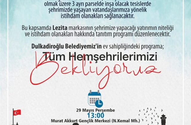 Abalıoğlu Grup Lezita’dan Dulkadiroğlu’na Üçlü Tesis Yatırımı