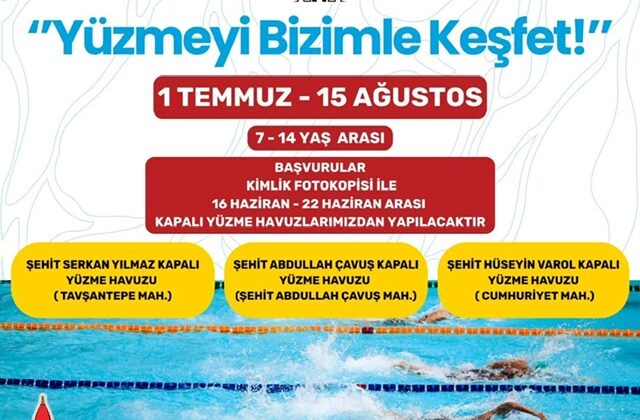 Yüzmeyi Onikişubat’la keşfedecek çocuklara müjde! Kurs başvurular başladı