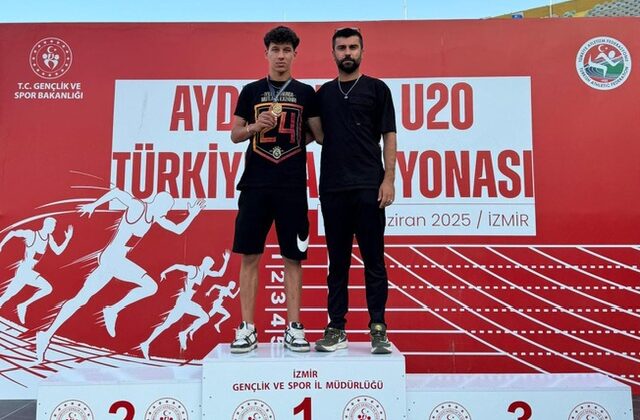 ADİL SANİ KONUKOĞLU SPOR LİSESİ ÖĞRENCİSİ FURKAN KANLI ATLETİZMDE TÜRKİYE ŞAMPİYONU OLDU