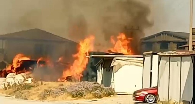 Kahramanmaraş’ta samanlık yangını