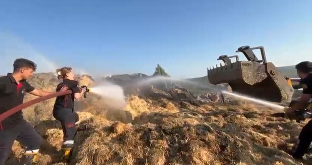 Kahramanmaraş’ta samanlık yangını