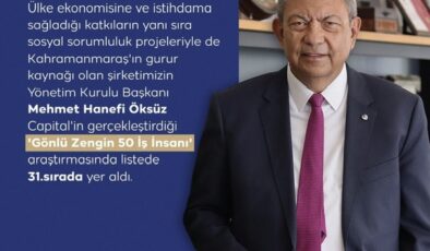 Kipaş Holding Yönetim Kurulu Başkanı Mehmet Hanefi Öksüz’e Anlamlı Onur