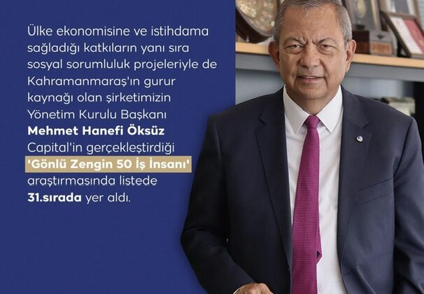 Kipaş Holding Yönetim Kurulu Başkanı Mehmet Hanefi Öksüz’e Anlamlı Onur