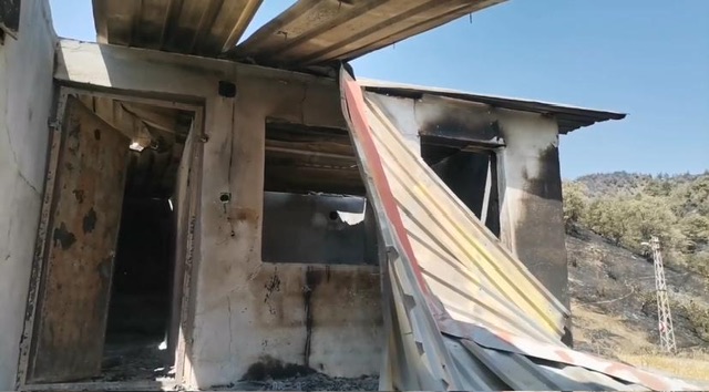 Kahramanmaraş’ta orman yangınında evi yanan vatandaş yetkililerden yardım istedi