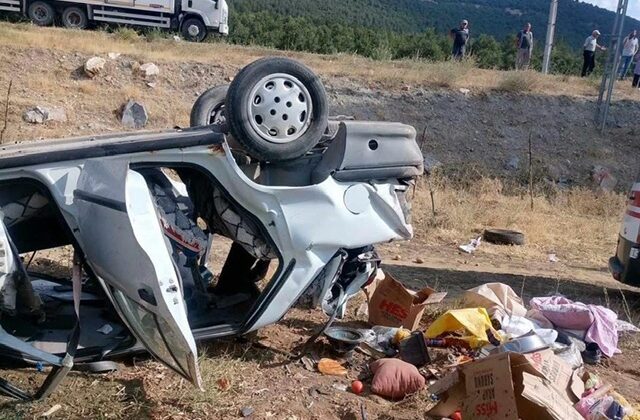 Kahramanmaraş’ta otomobil takla attı: 1 ölü 1 yaralı