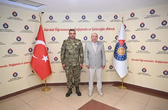2. Zırhlı Tugay Komutanı Tuğgeneral Mahmut Sert’ten KSÜ Rektörü Prof. Dr. Alptekin Yasım’a Ziyaret