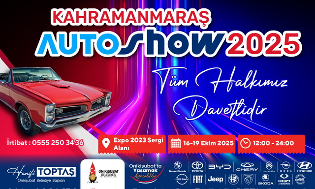 Bölgenin en büyük Auto Show’u yarın Kahramanmaraş’ta başlıyor!