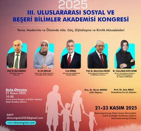 Aile Yılına Uluslararası Vizyon; 3. Sosyal ve Beşerî Bilimler Kongresi Başlıyor