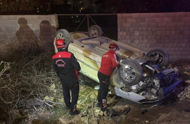 Kahramanmaraş’ta otomobil takla attı: 4 yaralı