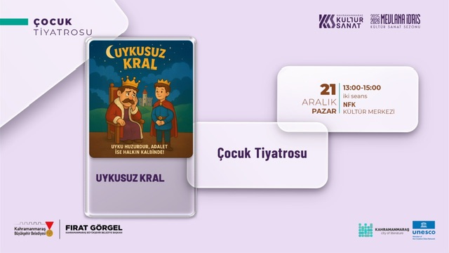 Büyükşehir’den Miniklere Tiyatro Şöleni: “Uykusuz Kral” Sahneye Çıkıyor