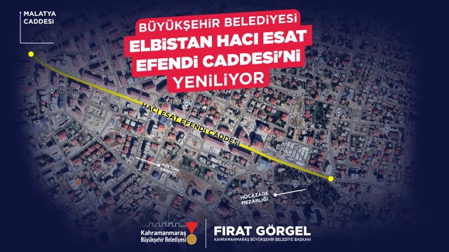 Büyükşehir, Elbistan Hacı Esat Efendi Caddesi’ni 30 Milyonluk Yatırımla Yeniliyor