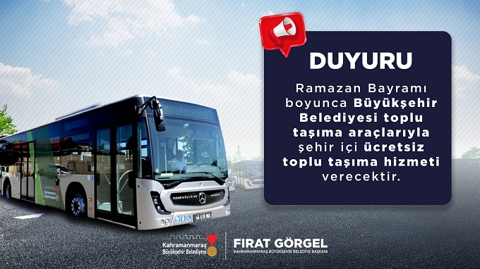 Büyükşehir’den Bayramda Ücretsiz Ulaşım