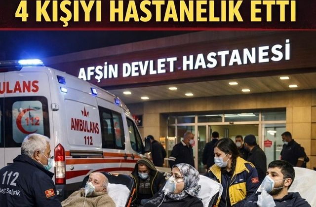 Kahramanmaraş’ta sobadan sızan gaz 4 kişi hastanelik etti