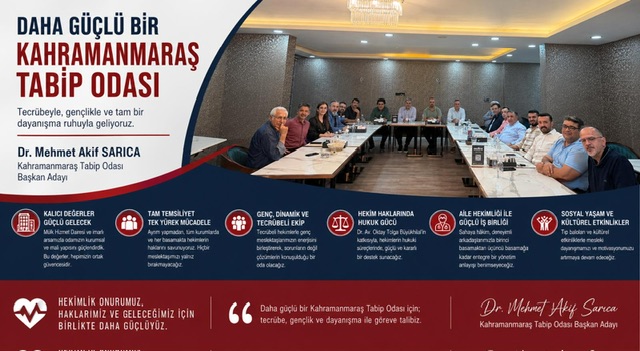 Kahramanmaraş Tabip Odası Başkan Adayı Dr. Mehmet Akif Sarıca projelerini açıkladı