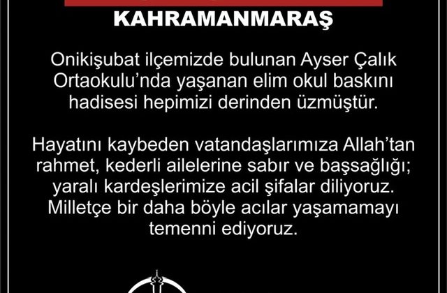 Dulkadiroğlu Belediyesi’nden “Geçmiş Olsun Kahramanmaraş” Mesajı