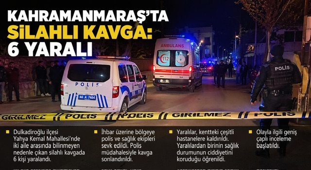 Kahramanmaraş’ta silahlı kavga: 6 yaralı