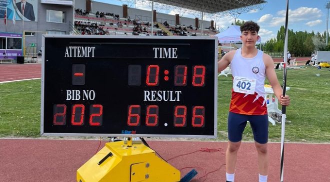 ADİL SANİ KONUKOĞLU SPOR LİSESİ ÖĞRENCİSİ CİRİT ATMADA TÜRKİYE ŞAMPİYONU OLDU