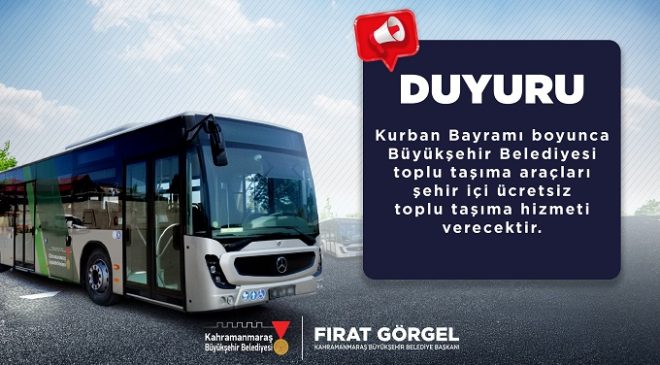 Büyükşehir’den Bayramda Ücretsiz Ulaşım Desteği
