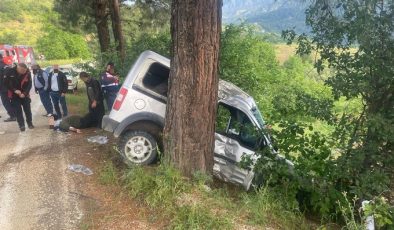 Kahramanmaraş’ta hafif ticari araç ağaca çarptı: 1 Ağır, 3 Hafif Yaralı