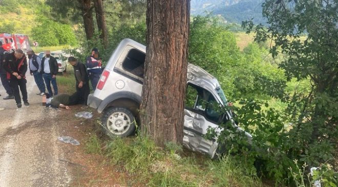 Kahramanmaraş’ta hafif ticari araç ağaca çarptı: 1 Ağır, 3 Hafif Yaralı