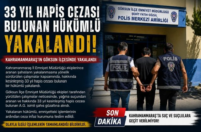 33 yıldır aranıyordu Göksun’da yakalandı