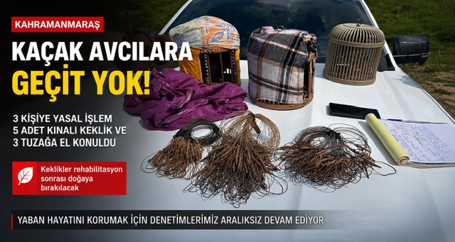 Kahramanmaraş’ta Kaçak Avcılığa Geçit Yok: 3 Kişiye Yasal İşlem