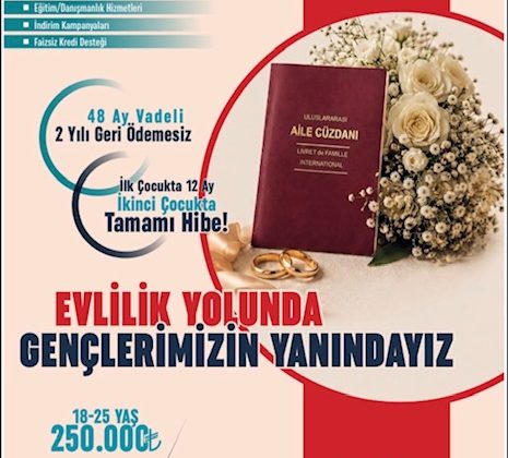 Kahramanmaraş’ta Evlenecek Gençlere Faizsiz Kredi Desteği Başvuruları Sürüyor