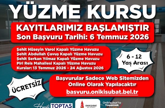 Onikişubat Belediyesi’nin ücretsiz Yaz Yüzme Kursları’nakayıtlar devam ediyor