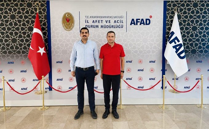 Pazarcık Kaymakamı Hulusi Teke’den AFAD İl Müdürü Erdal Kan’a Hayırlı Olsun Ziyareti