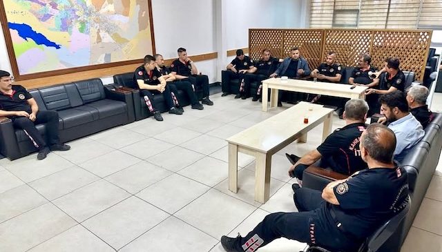 Hizmet İş Sendikası Kahramanmaraş şube Başkanı ve HAK-İŞ İl Başkanı Mehmet Akif Dağ’dan Büyükşehir İtfaiye Personeline Ziyaret