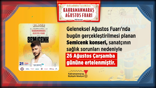 Semicenk Konseri, Sanatçının Sağlık Sorunları Nedeniyle 26 Ağustos’aErtelendi!