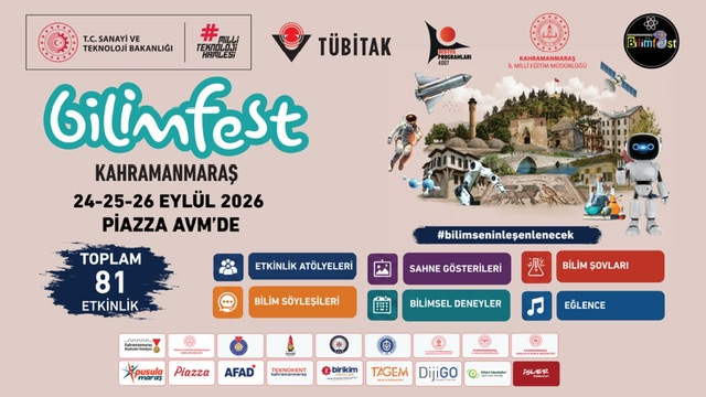 BİLİMFEST Kahramanmaraş Başlıyor: Bilim ve Teknoloji Tutkunları Piazza AVM’de Buluşacak