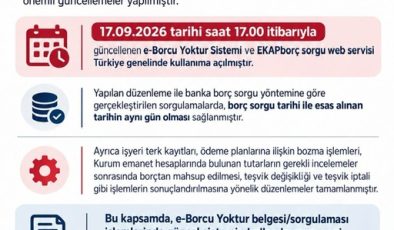 e-Borcu Yoktur sisteminde önemli güncelleme