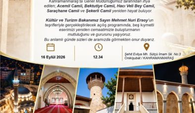 Kahramanmaraş’ta 5 Tarihi Cami Yeniden İbadete Açılıyor